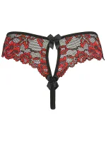 Sexy tangá V-10018 čierna/červená - Axami