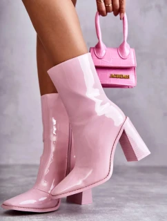 Dámske lakované čižmy Pink Margit