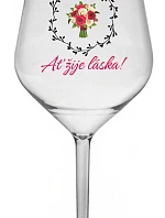 AŤ ŽIJE LÁSKA! - čirá nerozbitná sklenice na víno 470 ml