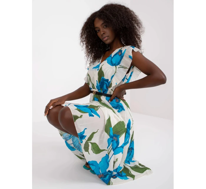 Dámske šaty DHJ SK N13198 2.64P modrá a biela - FPrice Dámske šaty DHJ SK N13198 2.64P modrá a biela - FPrice