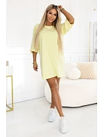 Bavlněné volné oversize šaty model 22260592 žluté - numoco