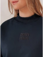Dámská oversize mikina s nášivkou tmavě modrá Dstreet model 21988073 - FashionStreet