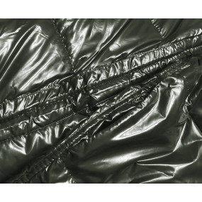 Kaki-béžová obojstranná metalická zimná bunda (P21-7901-22+62)