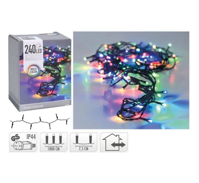 VIANOČNÝ STROMČEK SVETLA REŤAZ 240 VIEDOL VIACFAREBNÉ