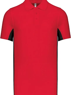 Kariban K 232 Dvojfarebné polo tričko s piké vzorom „Flag“ 20.K232 červená/čierna