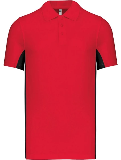 Kariban K 232 Dvojfarebné polo tričko s piké vzorom „Flag“ 20.K232 červená/čierna