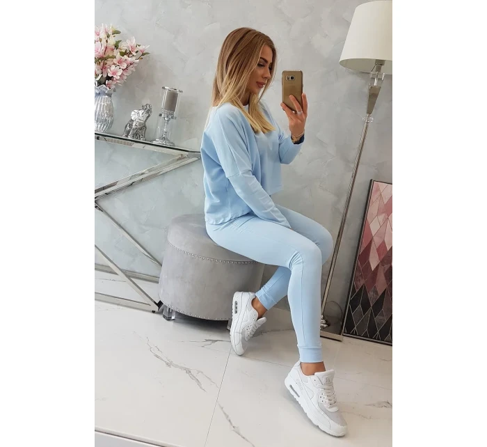 Súprava s oversize blúzkou modrej farby Súprava s oversize blúzkou modrej farby