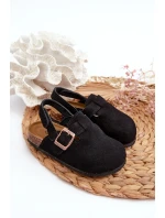 Chodaki Dziecięce Na Korkowej Platformie Czarne Vulagia Chodaki Dziecięce Na Korkowej Platformie Czarne Vulagia