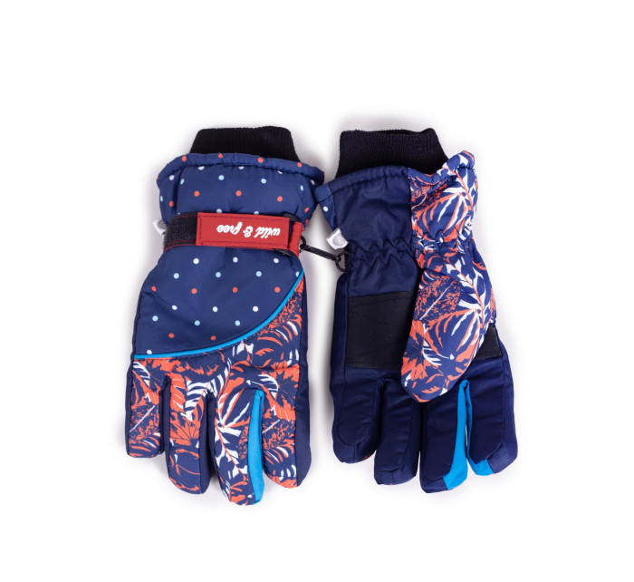 Detské zimné lyžiarske rukavice Yoclub REN-0242G-A150 Navy Blue