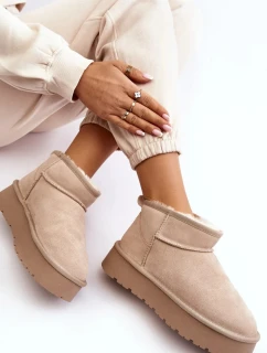 Módne semišové nízke snežnice Light Beige Nucca