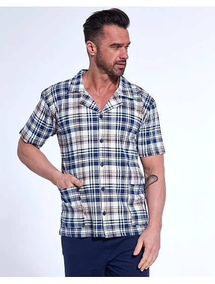 Pánské pyžamo model 20954756 cr/r 3XL5XL na zip - Cornette