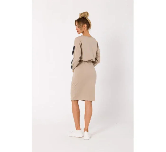 M728 Priliehavá sukňa s vreckami - béžová M728 Priliehavá sukňa s vreckami - béžová