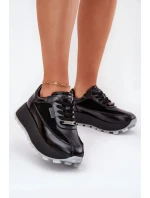 Dámske kožené tenisky na platforme Big Star HI-POLY SYSTEM - čierne