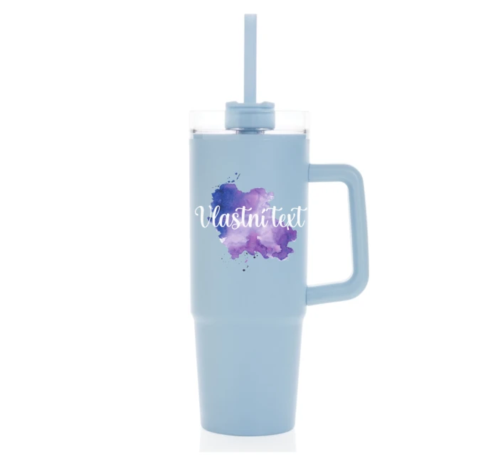 Personalizovaná cestovní termoska s průhledným víčkem - Akvarelový otisk Personalizovaná cestovní termoska s průhledným víčkem - Akvarelový otisk