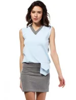 Letné šaty mini značkové BeWear bez rukávov krátke svetlo modré - Modrá - BeWear Letné šaty mini značkové BeWear bez rukávov krátke svetlo modré - Modrá - BeWear