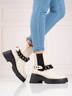 Jedinečné hnedé dámske členkové topánky s plochým podpätkom