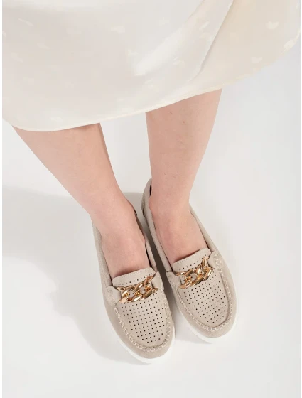 Módne hnedé dámske mokasíny na platforme Módne hnedé dámske mokasíny na platforme