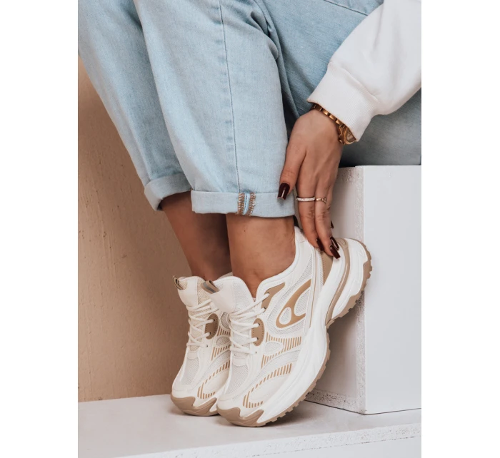 Dámská sportovní obuv na platformě beige Dstreet model 21983316 - FashionStreet