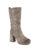 W model 18968584 khaki zateplené holínky s gumičkou - JEZZI