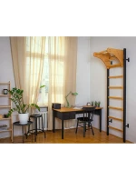 DREVENO-KOVOVÝ GYMNASTICKÝ REBRÍK NA 4 ÚCHOPY S DREVENOU TYČOU BENCHK 211B