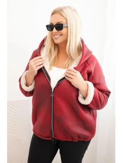 Dámská bunda Plus Size s kapucí a model 21439210 bordová - K-Fashion