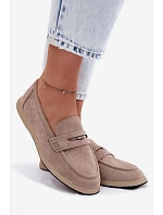 Dámské mokasíny z imitace semiše Vinceza Béžové Dámské mokasíny z imitace semiše Vinceza Béžové