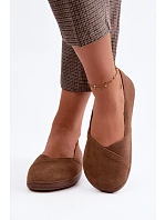 Dámské barefoot baleríny z přírodní semiš hnědé Mirelia