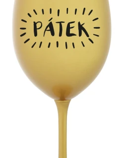 PÁTEK - zlatá sklenice na víno 350 ml