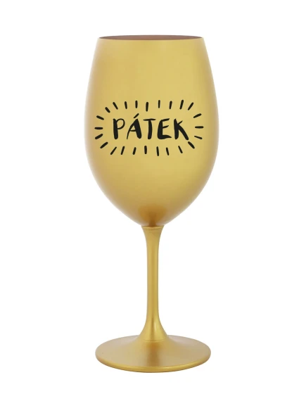 PÁTEK - zlatá sklenice na víno 350 ml