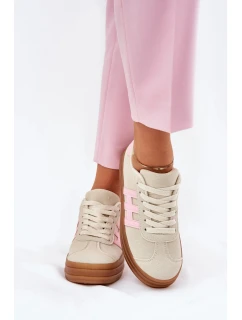 Dámska športová obuv 25SP26-9089 Light beige with pink - NOVINKY