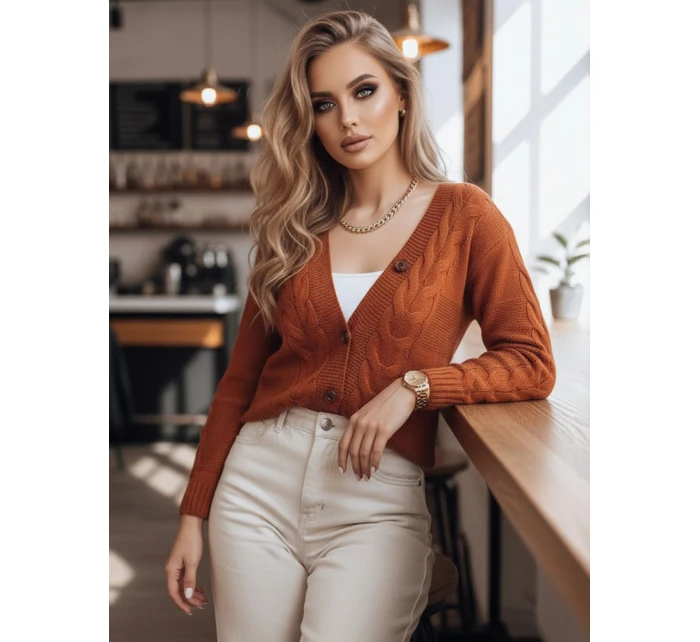 Dámský červený svetr Dstreet model 21967052 - FashionStreet