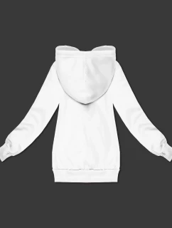 Bílá dámská rozepínací mikina s kapucí model 21395761 - S'WEST