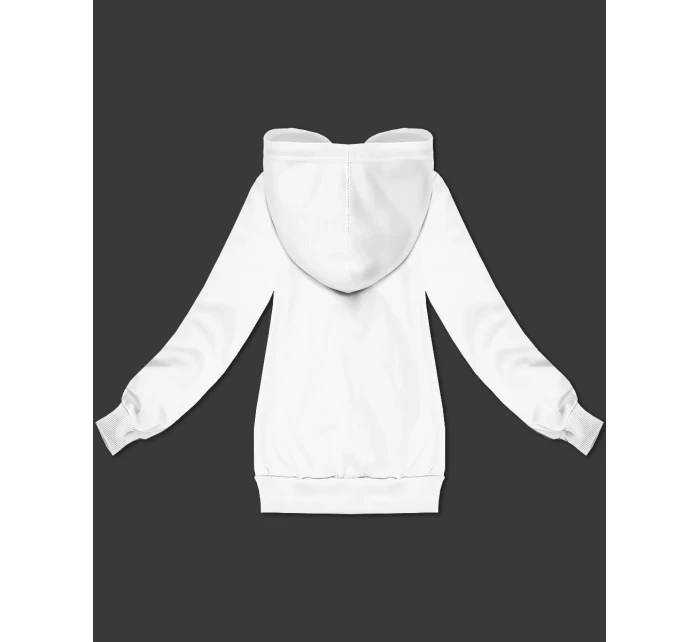 Biela dámska mikina na zips s kapucňou S'West (B-12#)