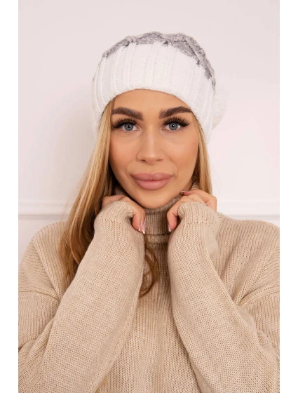 Milano fleecová čiapka K203 grey melange+ecru Milano fleecová čiapka K203 grey melange+ecru