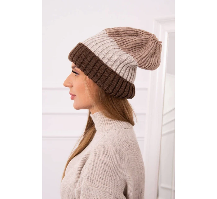 Fleecová čiapka Bojana K265 cappuccino+svetlo béžová+tmavo béžová