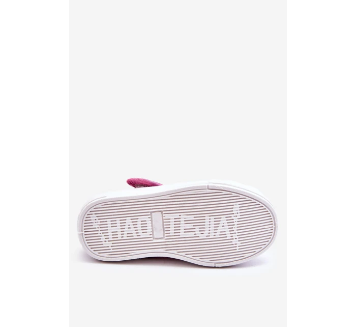 Dziecięce Baleriny W Kwiatuszki Granatowo-Różowe Noah Dziecięce Baleriny W Kwiatuszki Granatowo-Różowe Noah