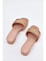 Dámské Sandály Na Podpatku S Ozdobným Detalem Tmavě Béžové model 21699808 - Boto