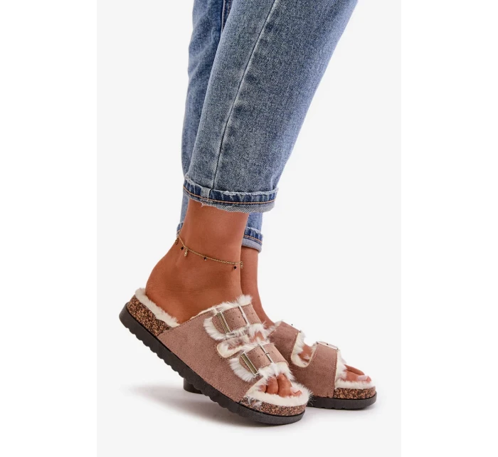 Dámske papuče s prackami a kožou Ezilena Dámske papuče s prackami a kožou Ezilena