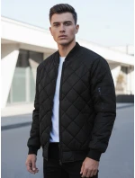 Pánska prešívaná bunda bomber čierna TX2215 Pánska prešívaná bunda bomber čierna TX2215