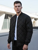 Pánska prešívaná bunda bomber čierna TX2215