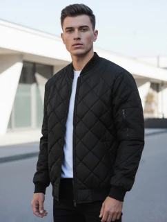 Pánska prešívaná bunda bomber čierna TX2215