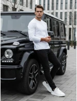 Pánské bílé tričko s dlouhým rukávem Dstreet model 21994122 - FashionStreet