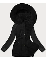 Černá dámská bunda parka s rukávy model 21248840 - WAY MODE