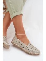 Dámské nazouvací baleríny s květinami zlaté model 22026526 - EVENTO