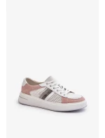Dámske biele a ružové kožené tenisky D&A Dámske biele a ružové kožené tenisky D&A