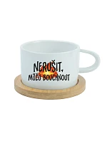 NERUŠIŤ, MOŽNO BUDEM BÚCHAŤ. – biely hrnček Makronka 200 ml NERUŠIŤ, MOŽNO BUDEM BÚCHAŤ. – biely hrnček Makronka 200 ml