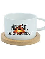 NERUŠIŤ, MOŽNO BUDEM BÚCHAŤ. – biely hrnček Makronka 200 ml
