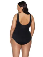 Dámske jednodielne plavky SKJ-56 TROPICAL ISLAND Čierne so zelenou - AVA