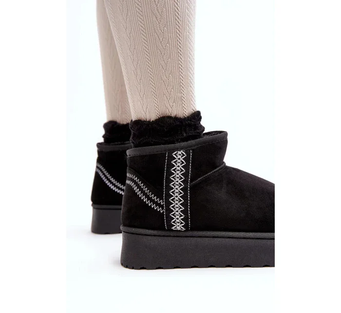 Dámske nízke snežnice 20221-4A black - Módna obuv