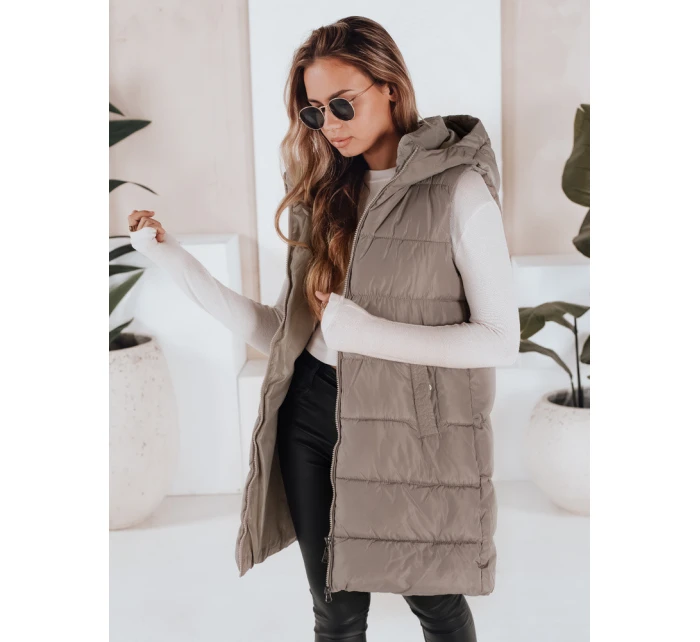 Dámská prošívaná vesta béžová Dstreet model 21966319 - FashionStreet